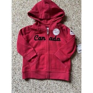 NWT Canadiana Baby Full Zip Hoodie Red 12-18 Months